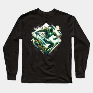 Guardian of Green: Futuristic Eco Warrior Long Sleeve T-Shirt